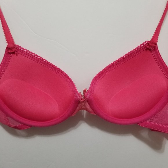 Xhilaration bra 34A Push-Up metallic floral lace sheer wings j hook convertible - Picture 12 of 14